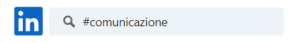 LinkedIn search bar hashtag