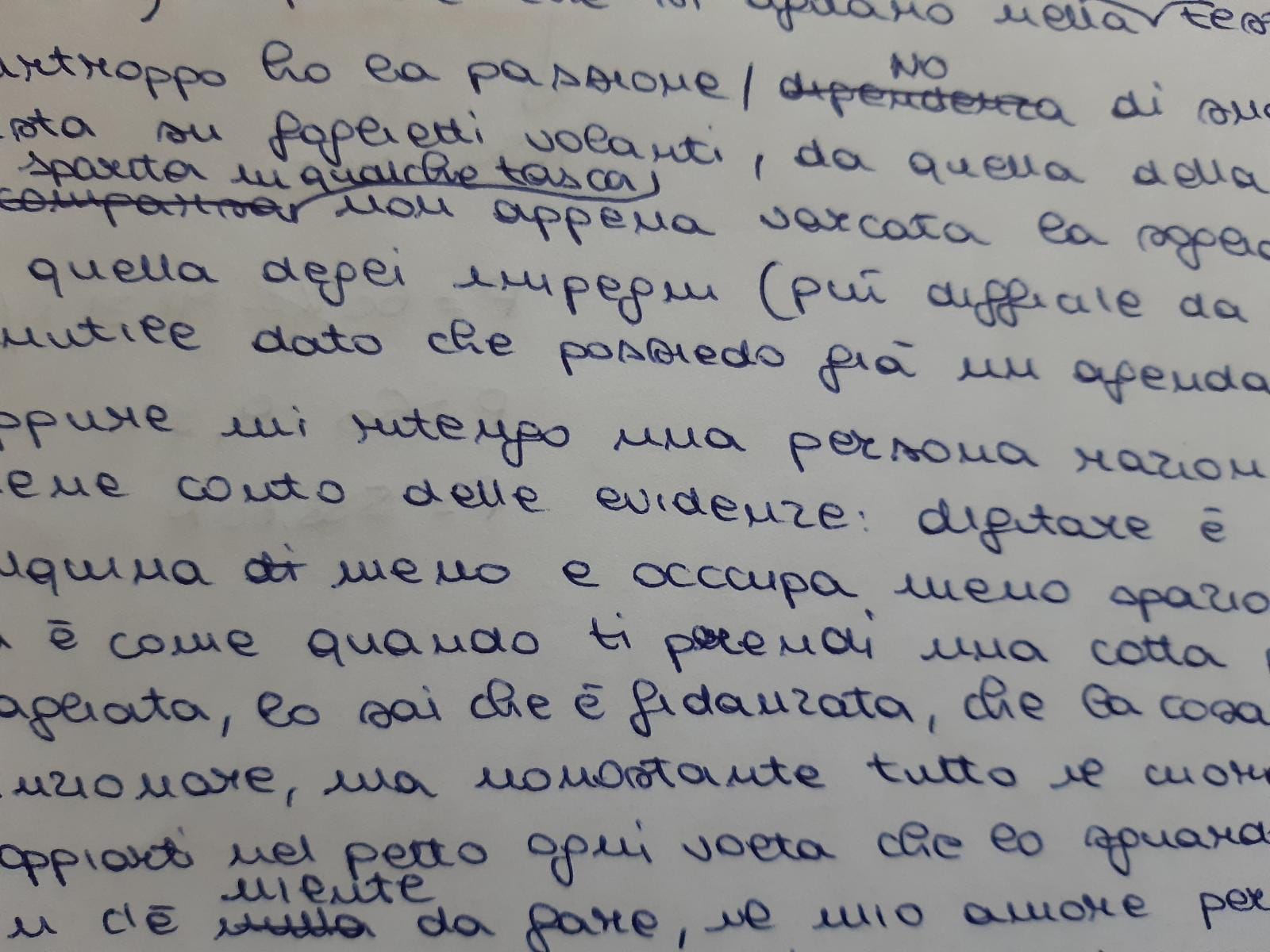 scrittura a mano